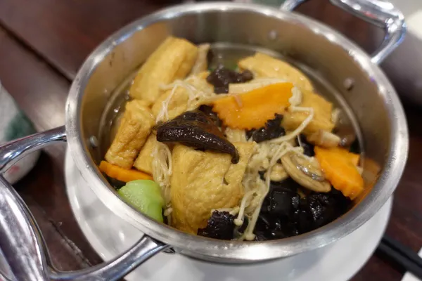 Mushroom veggies tofu hot pot