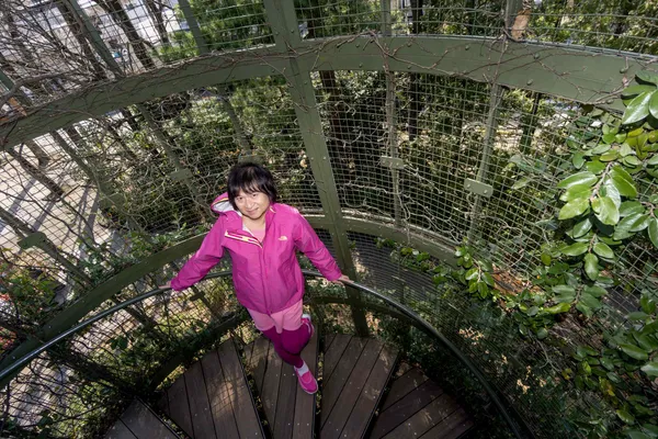 Chris inside spiral staircase