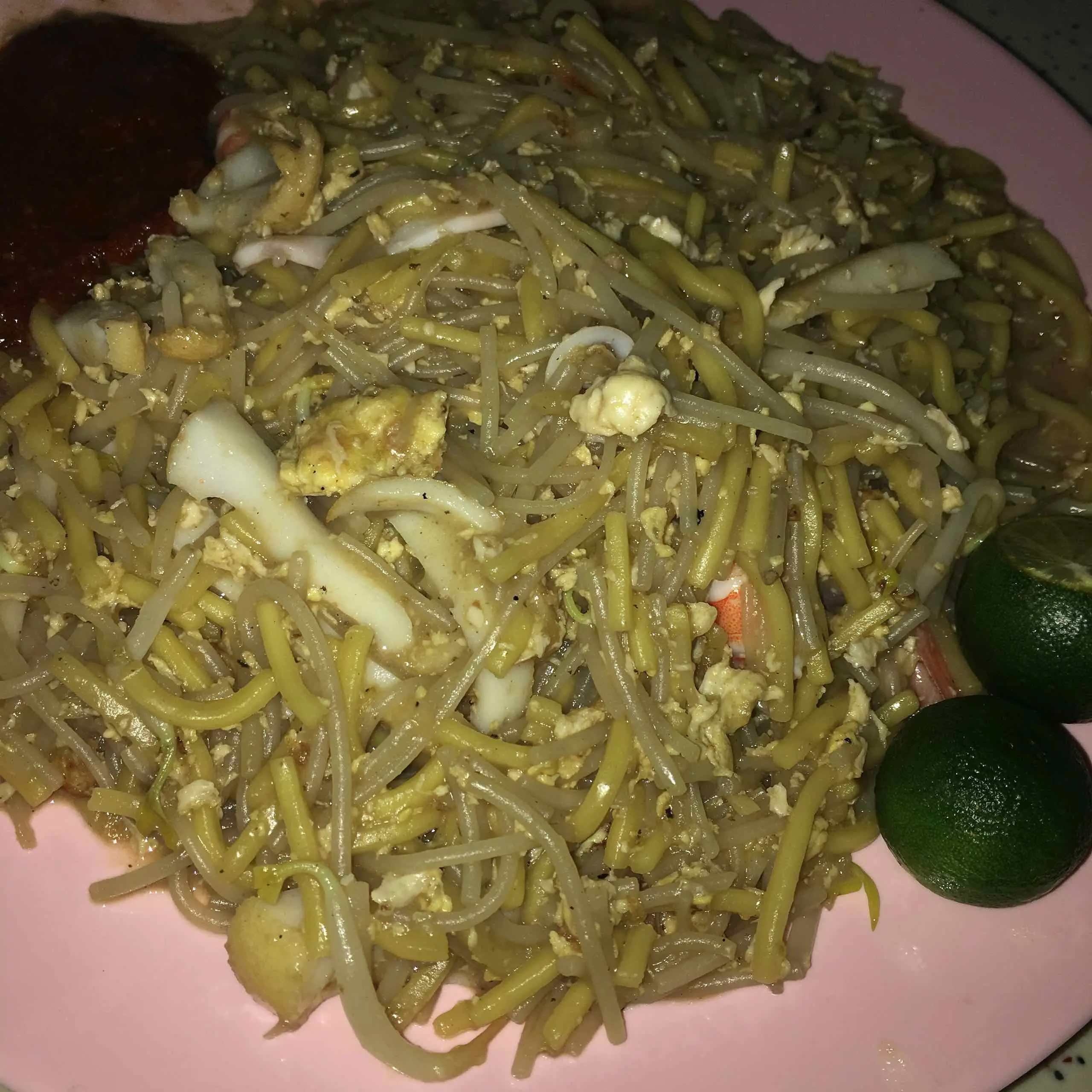 Fried prawn mee