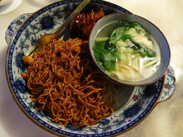 Kon loh mee with BBQ pork and wonton